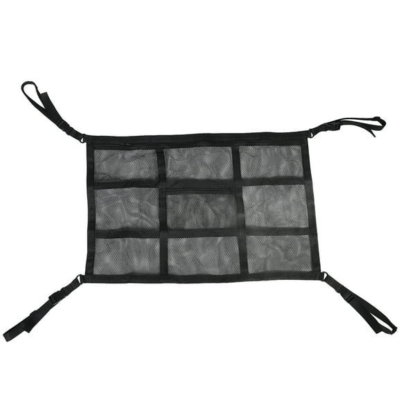Car Ceiling Cargo Net Pocket Double Layer Mesh Car Roof Storage Organizer for SUV Truck Camping and Road Trips Load Bearing