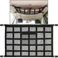 thumbnail image 1 of Car Ceiling Cargo Net Pocket, Kvago 31.5"x21.6" Double Layer Mesh Car Roof Storage Organizer, Long Road Trip Camping Interior Accessories, Adjustable Auto Ceiling Storage Net for Most Car Truck SUV, 1 of 8