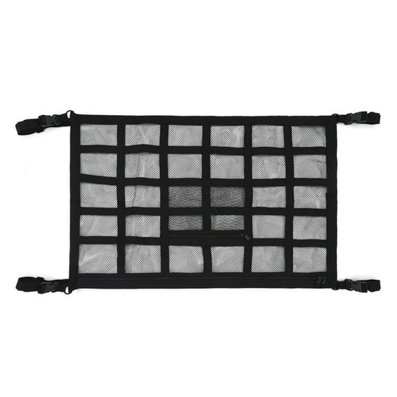 Car Ceiling Storage Net Organizer,Double Layer Roof Cargo Net With Reinforced Straps,Overhead Storage Bag For Vehicle Interior Space Saving Large Capacity Organizer Durable Secure Design