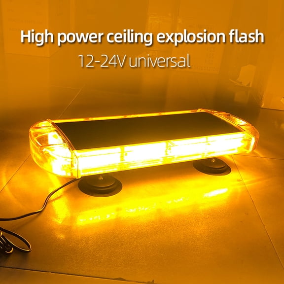 Car Ceiling Warning Light Ceiling Light Mobile Roadblock Flashing Light Rescue Explosion Flashing Magnet Portable LED