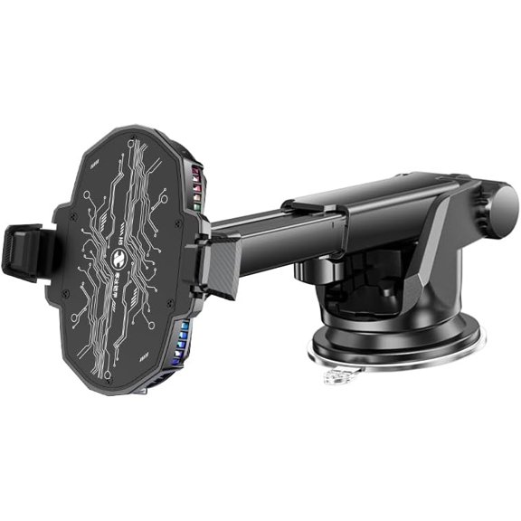 Car Cell Phone Holder Mount with Dual Semiconductor Cooling Fan, Scalable Cooler Stand Radiator Light