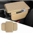 thumbnail image 1 of Car Center Console Armrest Cover, Leather Car Center Console Cover Cushion with 2 Storage Bags, Universal Center Console Pad Car Armrest Lids Storage Box Auto Interior Accessories, 1 of 5