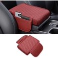 thumbnail image 1 of Car Center Console Armrest Cover, Leather Car Center Console Cover Cushion with 2 Storage Bags, Universal Center Console Pad Thickened Memory Foam Car Armrest Lids Storage Box (Red), 1 of 7