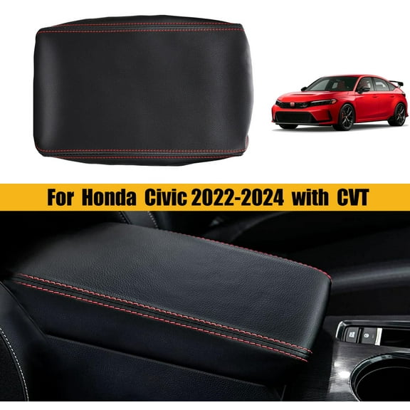 Car Center Console Armrest Cover PU Leather For 2022-2024 Honda Civic Protector