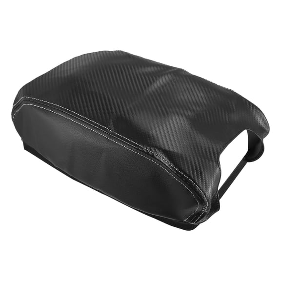 Unique Bargains Car Center Console Armrest Cover for Jeep Wrangler JK 2011-2017 Faux Leather Black with Gray Stitches