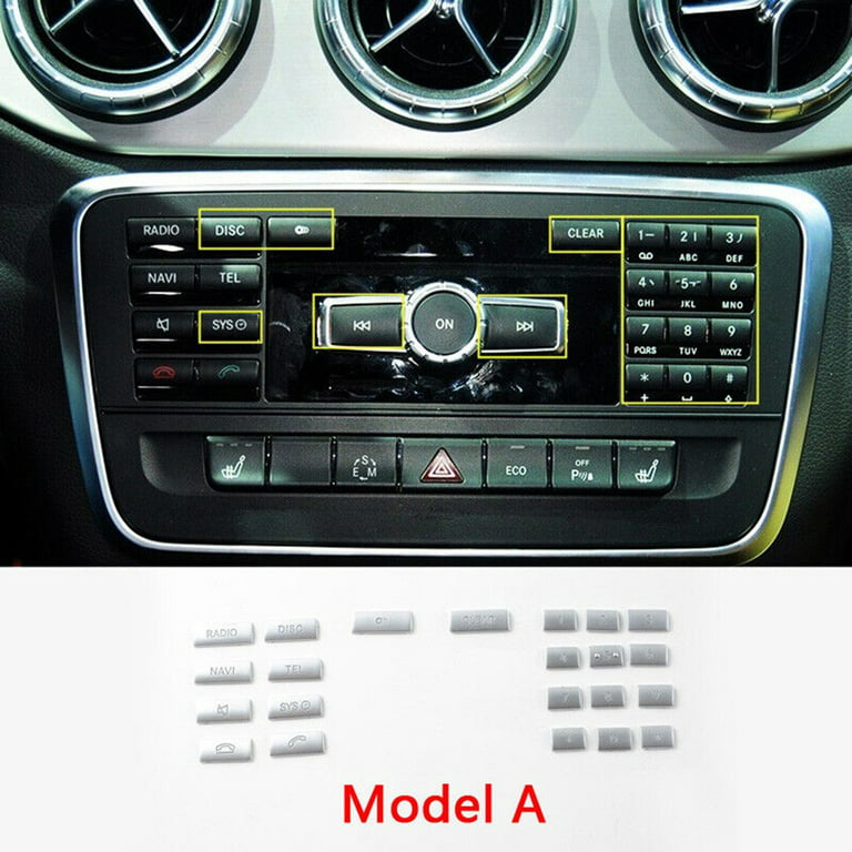 Console centrale de voiture Cd Boutons multimédia Cadre Décoration  Couverture Autocollants pour Mercedes Benz Gla X156 Cla C117 A B Classe  W176 W246 - Intérieur automobile