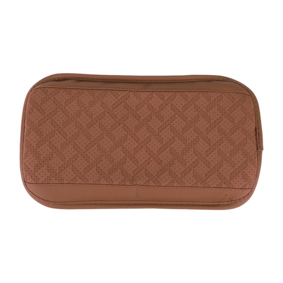 Car Center Console Cover Car Armrest Cover with Storage Bag 12.2"x6.89"x0.98" Brown Faux Leather