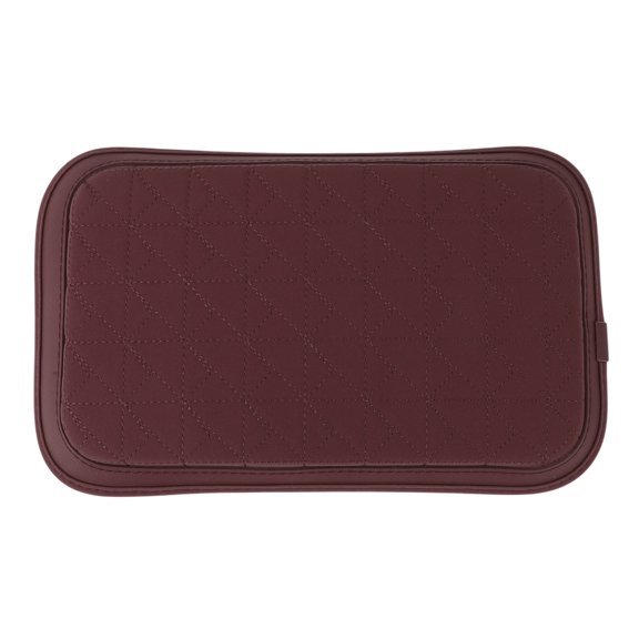 Car Center Console Cover Car Armrest Cover with Storage Bag 12.6"x8.07"x0.39" Deep Red Suede Faux Leather