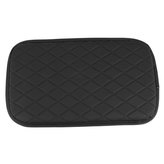 Car Center Console Cover Center Console Cushion with Storage Bag 11.81"x7.09"x0.59" Black Nappa Leather