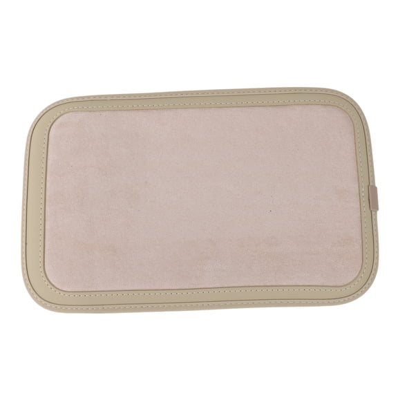 Car Center Console Cover Center Console Cushion with Storage Bag 12.6"x8.07"x0.39" Beige Suede Faux Leather