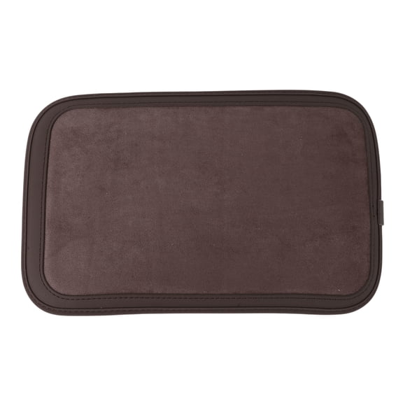 Car Center Console Cover Center Console Cushion with Storage Bag 12.6"x8.07"x0.39" Deep Brown Suede Faux Leather