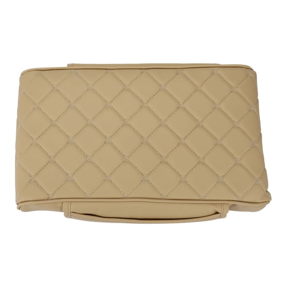 Car Center Console Cover Center Console Cushion with Storage Bag 13.39"x9.06"x2.36" Beige Nappa Leather