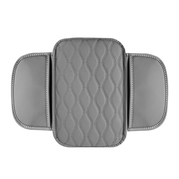 Car Center Console Cover Leather Armrest Cover Cushion with 2 Storage Bags Universal Car Armrest Seat Box Pad Car Interior Accessories Protector for Most Vehicle