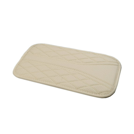 Car Center Console Cover, Leather Center Armrest Cover, Automotive Heightening Console Protection Pad, Universal for Cars, Trucks, SUVs (Beige)