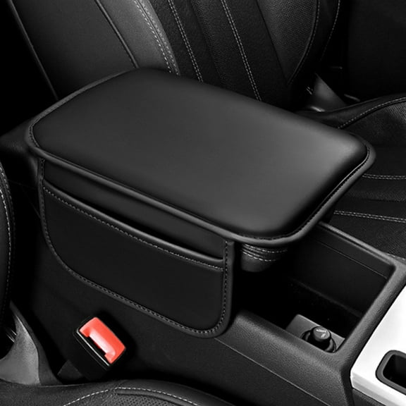 Car Center Console Cover, Leather Waterproof Auto Arm Rest Box Cover, Memory Foam Armrest Cushion Protection Pad, Hand Rest Pillow with Height Increase, Universal Car Accessory