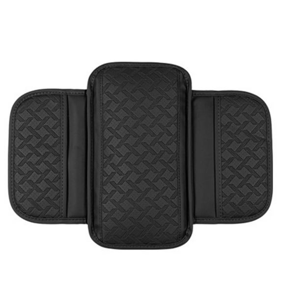 Car Center Console Cover, Loetky Car Center Console Cover with Storage Bag Wear Stitching Easy to Install Car Armrest Cover Cushion Grey, Armrest Pad*1