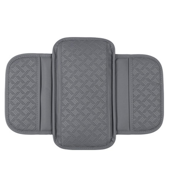 Car Center Console Cover, Loetky Car Center Console Cover with Storage Bag Wear Stitching Easy to Install Car Armrest Cover Cushion Grey, Armrest Pad*1