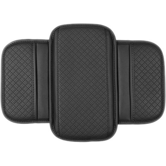 Car Center Console Cover with Storage Pockets, PU Leather Armrest Cushion Protector, Memory Foam Armrest Pad, Microfiber Leather Console Protector for Car SUV Truck
