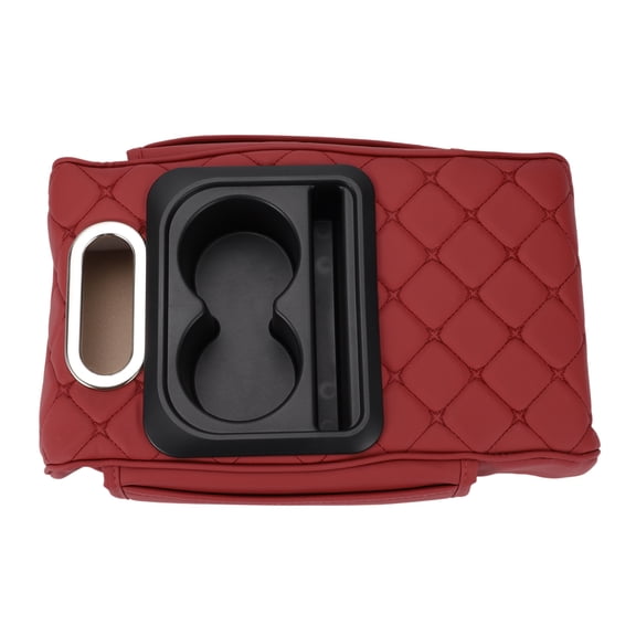 Car Center Console Cover Universal Car Armrest Storage Box Multifunctional 13.39"x9.06"x2.36" Claret Black