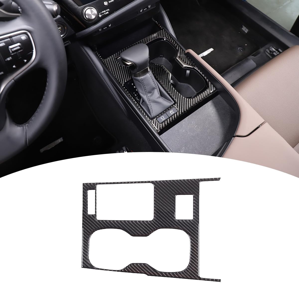 Red Real Carbon Fiber Center Console Gear Shift Panel Cover for Red Real Carbon Fiber Center Console Gear Shift Panel Cover for