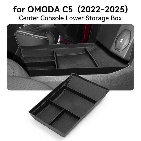 Car Center Console Lower Storage Box For Chery OMODA C5 2022-2025 Fuel Model ABS Interior Organizer Tray Maximize Storage With Wear-Resistant Design Quick Snap Installation