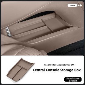 Car Center Console Lower Storage Box for Leapmotor C11 2026, TPE Interior Organizer Tray for Enhanced Cabin Organization, Custom Fit Accessories(Brown)