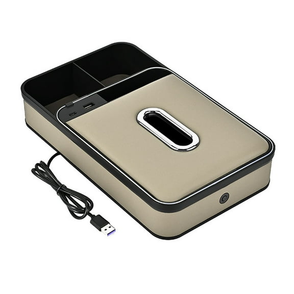 Car Center Console Organizer with LED Ambient Light and Fast Charging, Universal Armrest Storage Box Leather Tissue Holder Multifunctional Cup Holder for Most Cars and Trucks