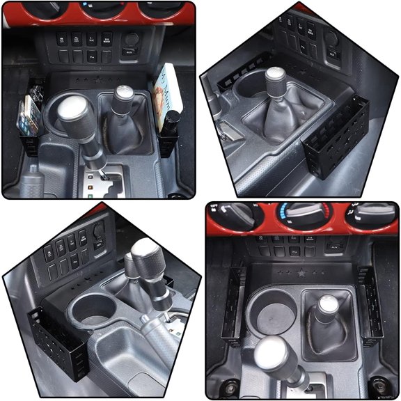 Car Center Console Shifter Storage Box Compatible with Toyota Cruiser 2007-2021 Aluminum Alloy Center Console Gear Shift Organizer Tray Storage Box Basket Interior Accessories