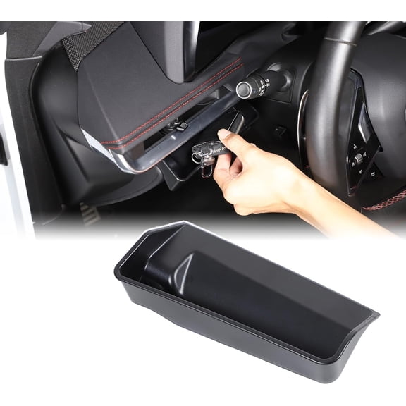 Car Center Console Storage Box Compatible with Corvette C8 Stingray 2020-2024 Drivers Side Coin Container Dash Tray Organizer Key Card Holder Insert Expander Accessories (Black)
