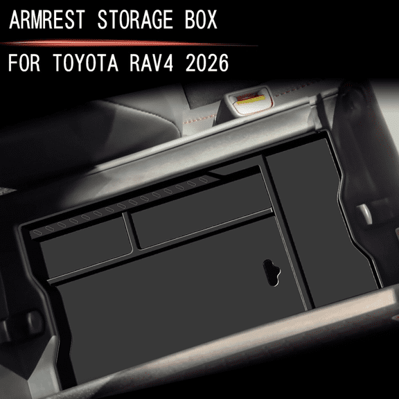Car Center Console Storage Box Organizer for Toyota RAV4 2026+, ABS Armrest Tray Insert, Scratch Protection and Dust Proof Interior Accessories, Black