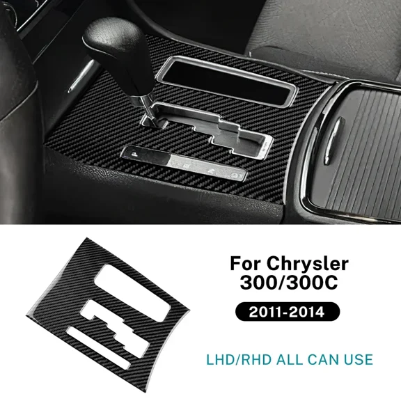 Car Central Control Gear Panel Accessories Real Soft Carbon Fiber Sticker LHD RHD For Chrysler 300 300C 2011 2012 2013 2014.