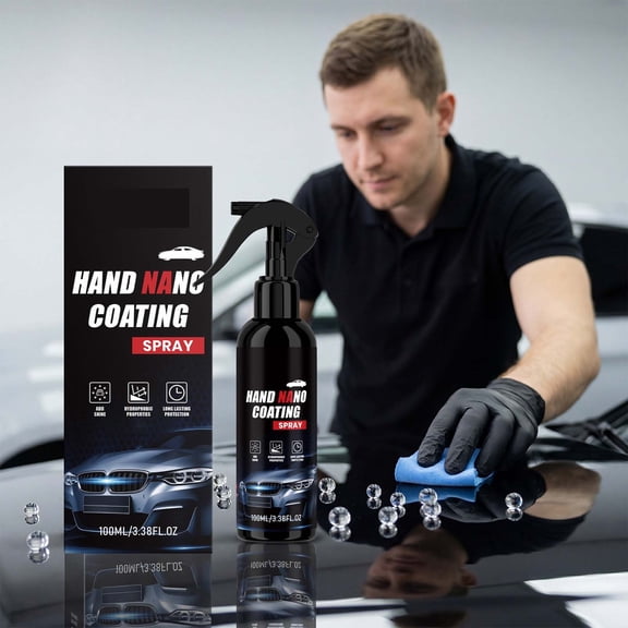 Car Ceramic Coating Spray 100ml with Crystal Plating , Waterproof Anti-Fouling Scratch Resistant Long Lasting Shine for Auto Exterior