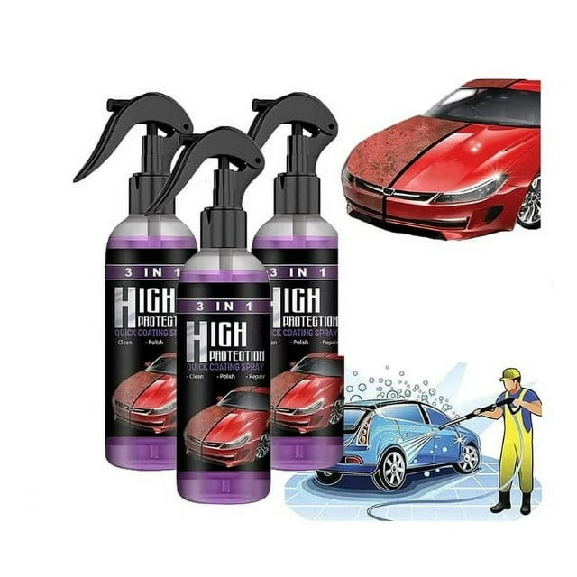 3in1 Car Ceramic Coating Spray High Protection Quick Car Scratch Repair, 100ML 3PCS