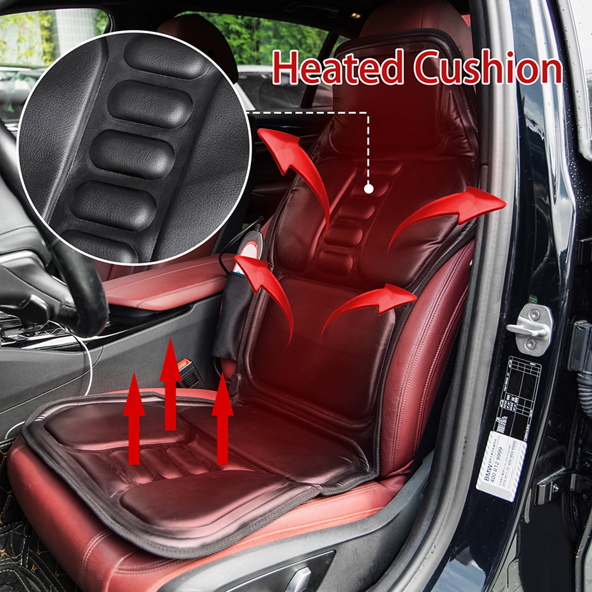 US Car Massage 8mode Chair Pad Seat Cushion Mat Home Office Back Neck  Lumbar Hot