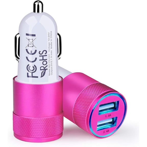 Car Charger, [2Pack/3.4a] Fast Charge Dual Port USB Cargador Carro Lighter Adapter for iPhone 15 14 13 12 11 Pro Max X XR XS 8 Plus 6s, iPad, Samsung Galaxy S23 S22 S21 S10 Plus S7 j7 S10e S9 Note 8