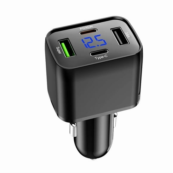Car Charger,60W Car Charger USB C,Retractable Car Charger,Car Charger Adapter,4 Ports Car Phone Charger,Rectangular USBC Car Charger, Fast Charge for IPhone 16/15/14/13/12/11