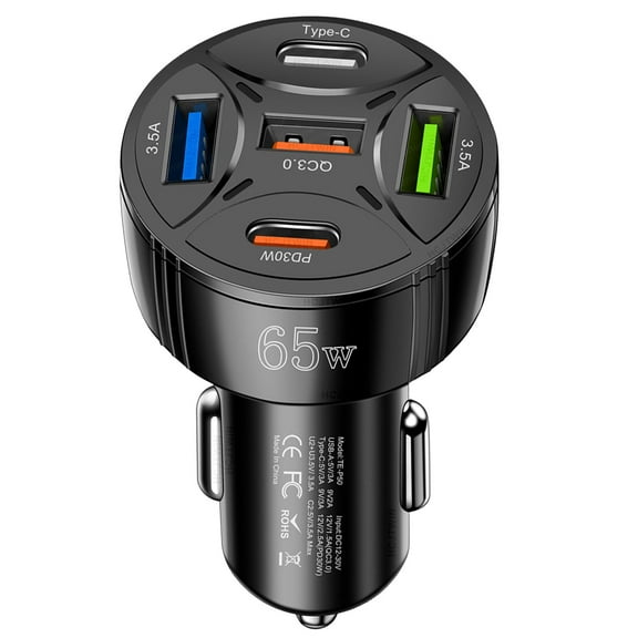 Car Charger, 65W PD USB C Charging Block, Car Charger Adapter, Multi Port Car Phone Charger For Car Interior Accessories