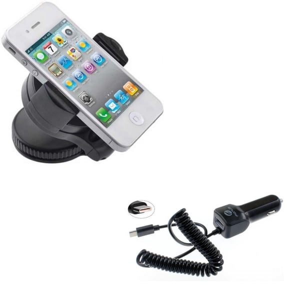 Car Charger & Car Mount for Samsung Galaxy S24/Ultra/Plus - 3.1A Type-C Power Adapter, Windshield Holder Glass Cradle for Galaxy S24/Ultra/Plus