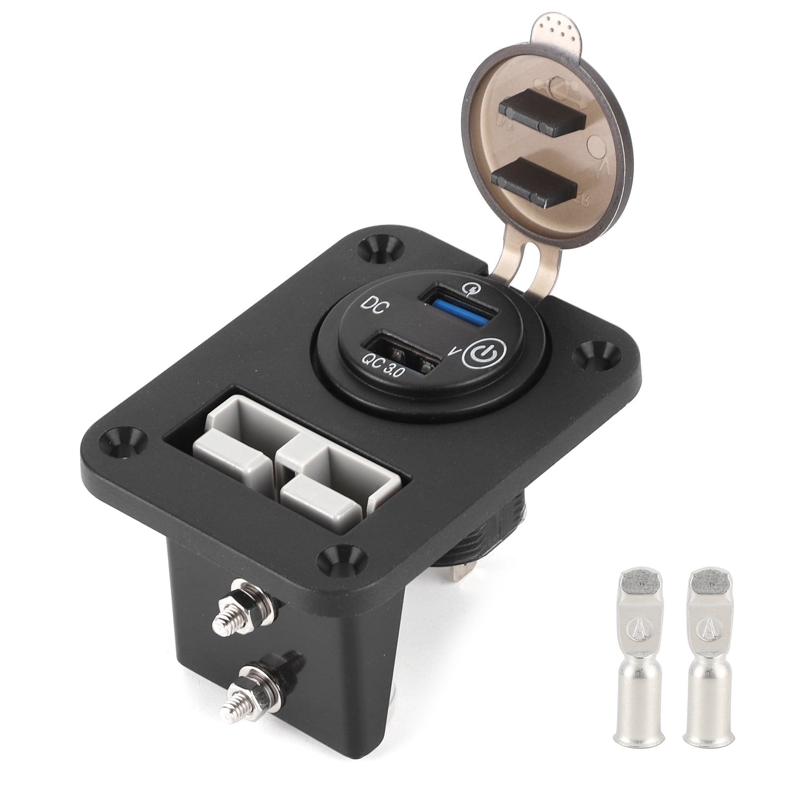 Car Charger Cigarette Lighter Socket Adapter Dual USB W/Voltmeter 50A 600W for 12?24V Trucks