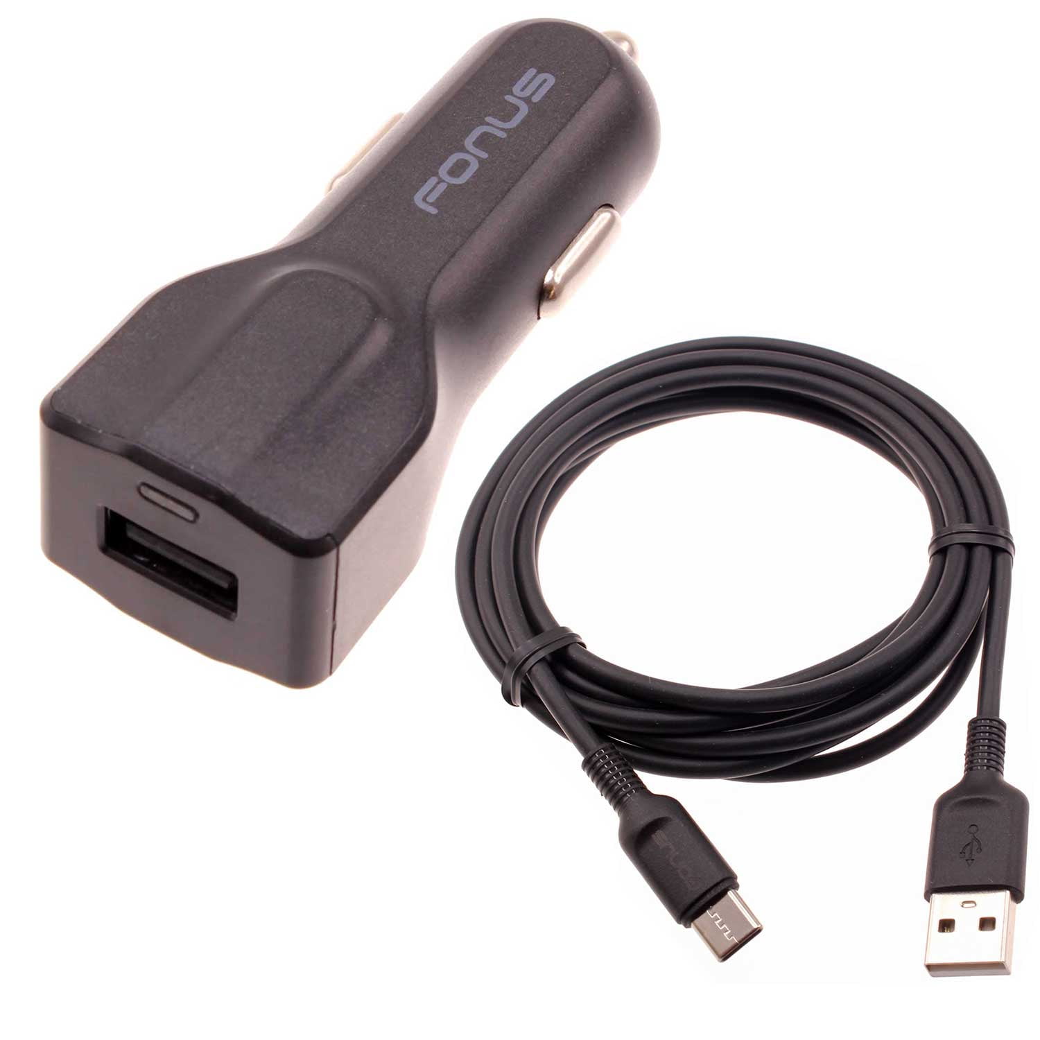 Car Charger Compatible With Motorola Moto G Power 5G (2020,2021,2022,2023,2024,2025,2026) - 24W Fast 1-Port USB 6ft Cable Type-C Turbo Charge