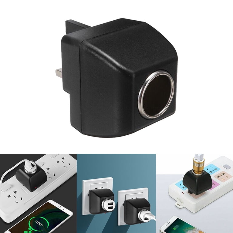 Car Charger Lighter Socket 240V Mains Plug to 12V Car Charger Adapter Plug  Home