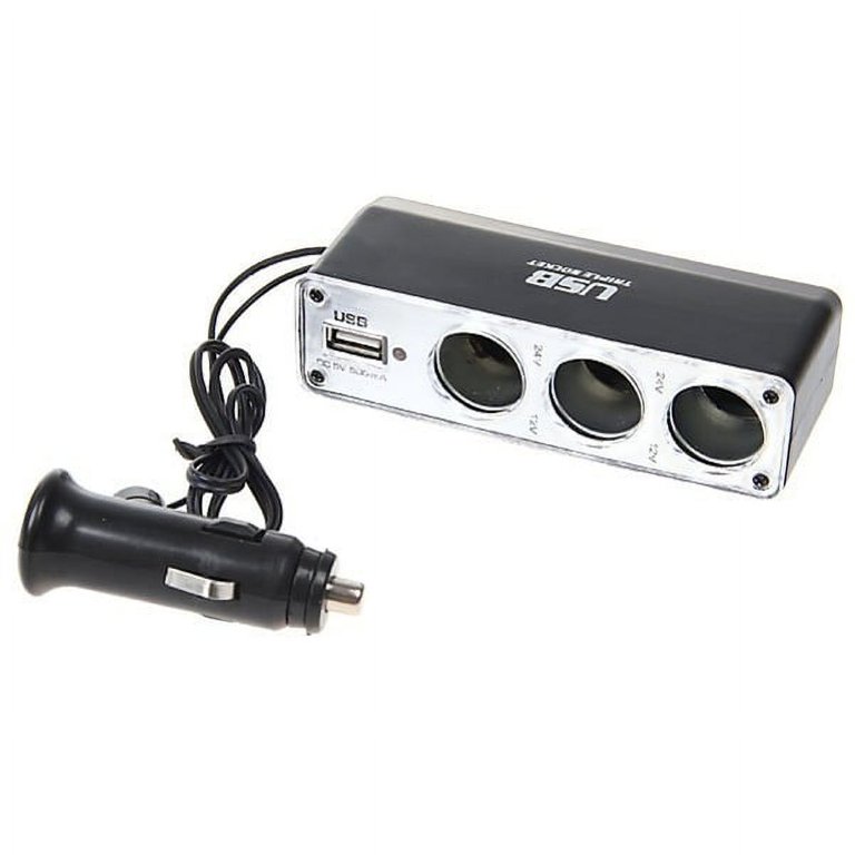 extra cigarette lighter socket DR-07 12V-24V Car The mounting hole size of this car cigarette lighter socket with plug is 25mm (about 0.99) car cigarette lighter socket splitter