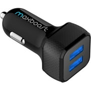Car Charger, Maxboost 4.8A/24W 2 USB Smart Port Car Charger [Black]