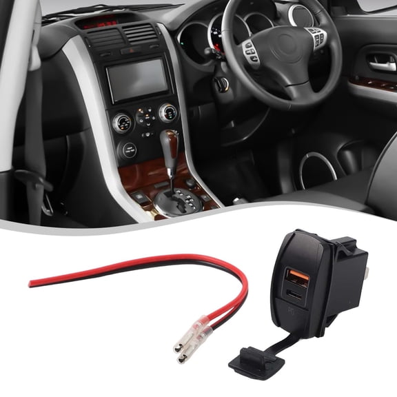 Car Charger Rocker Switch Dual Usb Charger Pd And Qc3.0 Port With Led Power Socket For Motorcycle Boat Marine Truck Atv