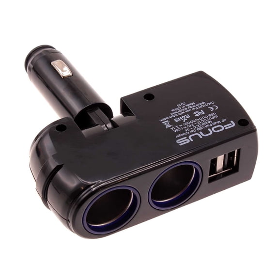 Car Charger Splitter for iPhone 15/Pro/Max/Plus - DC Socket 2-Port USB Power Adapter Vehicle Plug-in for iPhone 15/Pro/Max/Plus
