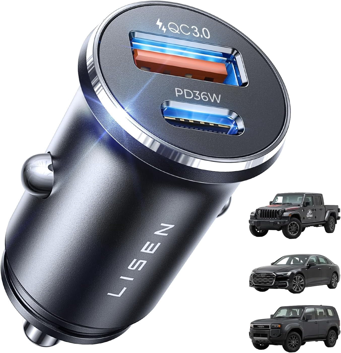 Car Charger USB C, 69W Cigarette Lighter USB Charger Adapter, Car Accessories Gifts for Men, Mini USBC Cars Fast Charging Adapter USBC Type C 12V Plug Outlet, for iPhone 17 Pro Max 16 15 14 13