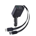 thumbnail image 1 of Car Charger USB C Fast Charge,90W Retractable Car Charger Adapter with Multiport & LED Voltage Display,Cigarette Lighter Adapter Fast Car Charger for iPhone 16/15,Samsung, 1 of 11
