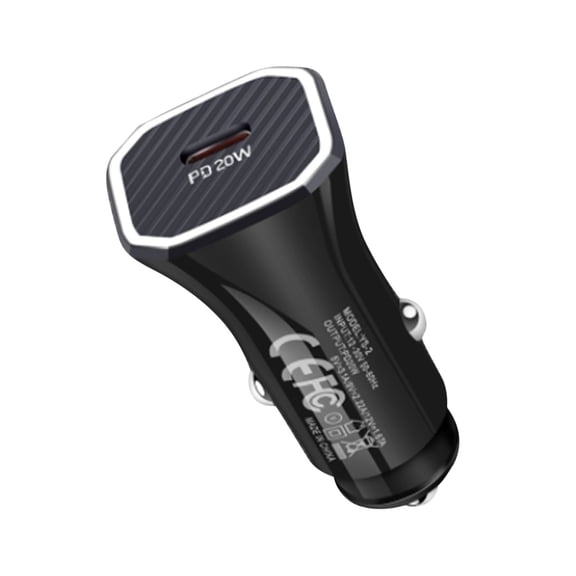 Car Charger USB C Fast Charge,Type C Car Charger,Quick Charge USB Car Adapter with 3ft Type C Charging Cable,20W Fast Car Charger Type-C Ports Adapter for Android And Other Devices(Black)