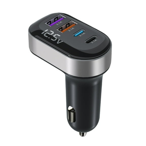 Car Charger USB C Type C Car Charger Fast Charging 4-Port Car Phone Charger USB Car Charger Adapter Super Fast Charging Car Compatible for Mobile Phones Headphones And Other Electronic Devices