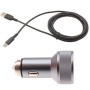 Car Charger for Google Pixel 8/7/6/Pro/7a Phones - 24W Fast 2-Port 6ft USB-C Cable DC Socket Power